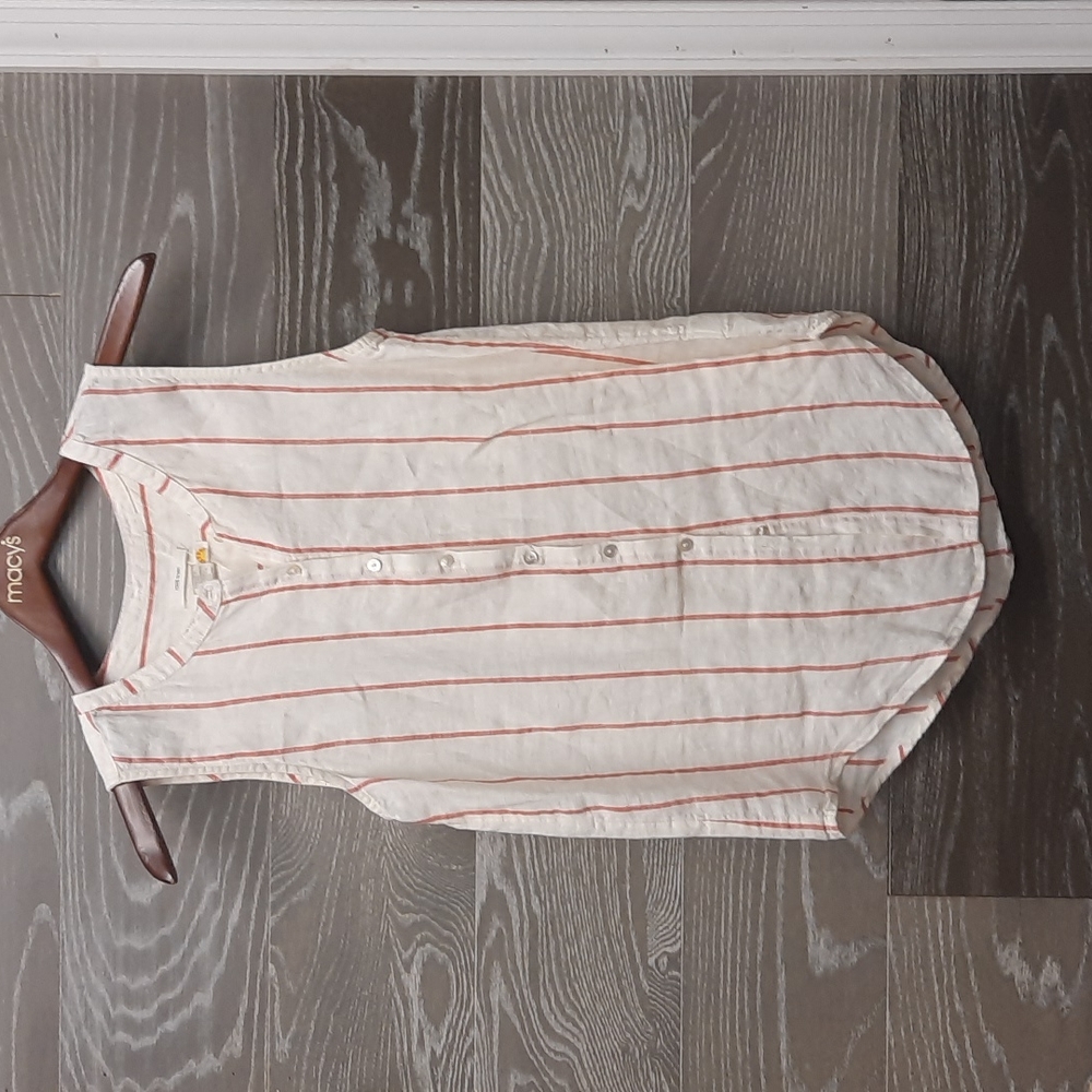 C&C California 100% Linen Button Up Tank Top - image 1